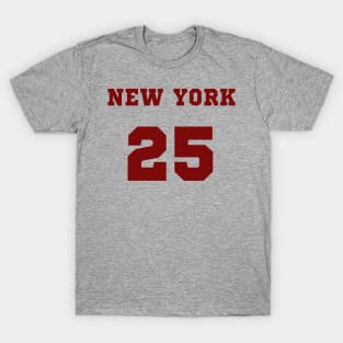 red text new york 25 T-Shirt